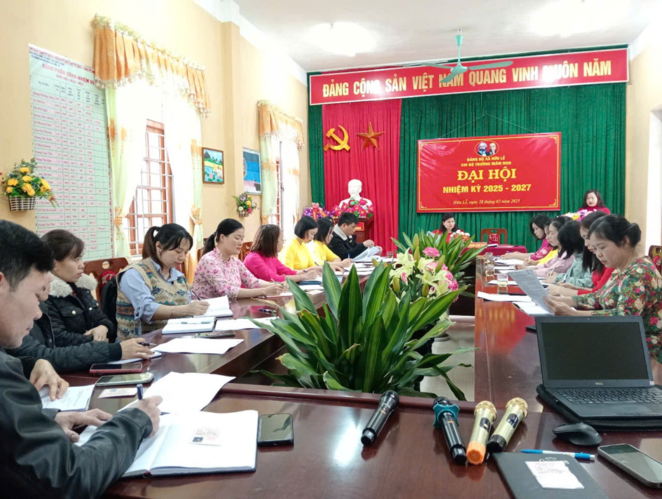 CHI BỘ TRƯỜNG MẦM NON HỮU LỄ TỔ CHỨC ĐẠI HỘI  NHIỆM KỲ 2025-2027